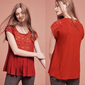 Anthropologie Akemi + Kin Arcana Embroidered Top